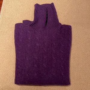 Polo Ralph Lauren men’s purple size M cashmere turtleneck cable knit